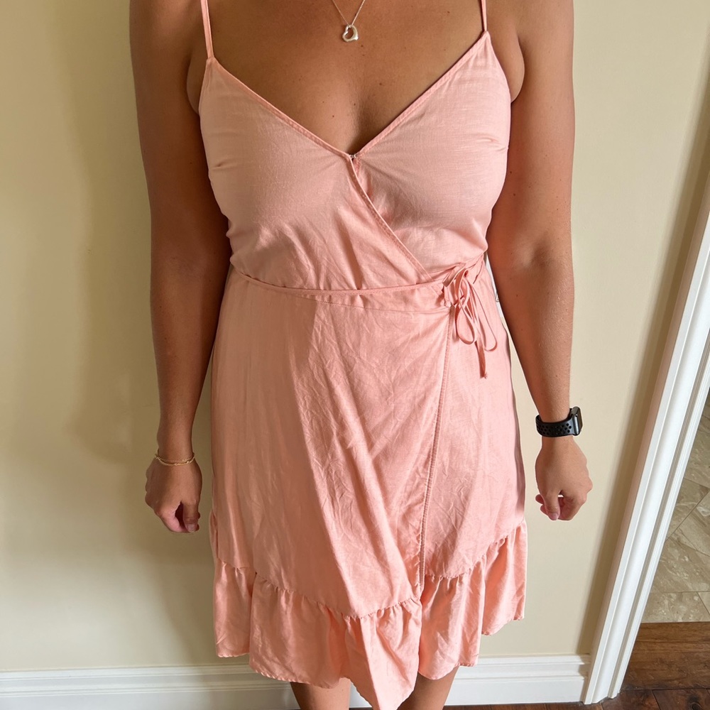 Linen wrap dress